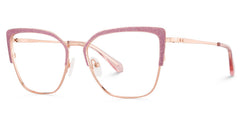 Javier Rectangle Pink metal Glasses