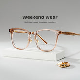 Hailey Square Beige acetate Glasses