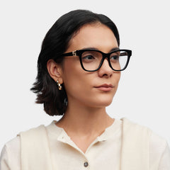 Julian Square Black acetate Glasses