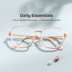 Levi Geometric Pearl White mixed Glasses