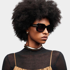 Neon Square Black acetate Glasses