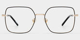 Abigail Square Black metal Glasses
