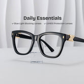 Mae Square Black acetate Glasses