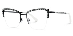 Caporella Cat eye Black metal Glasses