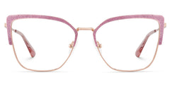Javier Rectangle Pink metal Glasses