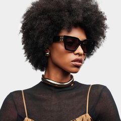 Maddox Square Black acetate Glasses
