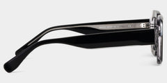 Eira Rectangle Black Acetate Glasses