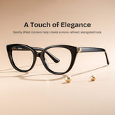 Charlotte Cat eye Black acetate Glasses
