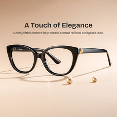 Charlotte Cat eye Black acetate Glasses