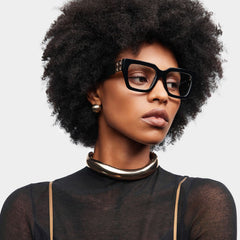 Maddox Square Black acetate Glasses