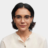 Lacey Browline Black metal Glasses