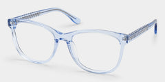 Julia Rectangle Clear Blue acetate Glasses