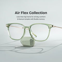 Florence Rectangle Green acetate Glasses