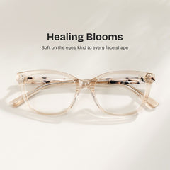 Cassia Rectangle Beige acetate Glasses