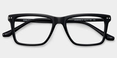 Harper Rectangle Black acetate Glasses