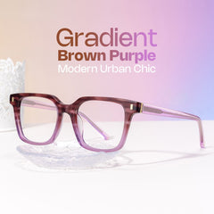 Pagel Rectangle Puple acetate Glasses