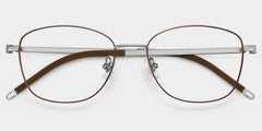 Nicole Rectangle Brown metal Glasses