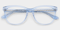 Julia Rectangle Clear Blue acetate Glasses