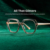 Devon Geometric Beige acetate Glasses