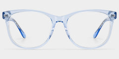 Julia Rectangle Clear Blue acetate Glasses
