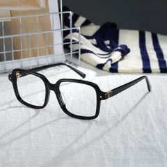 Talia Square Black acetate Glasses