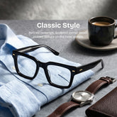 Benjamin Rectangle Black acetate Glasses