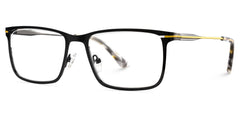 Roxana Rectangle Black metal Glasses