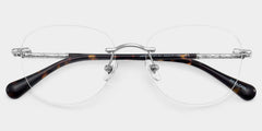 Jennifer Round Silver metal Glasses