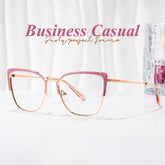 Javier Rectangle Pink metal Glasses