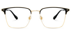 Dawson Rectangle Black Gold metal Glasses