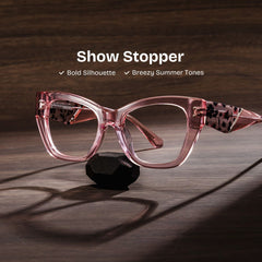 Skylar Butterfly Clear Pink acetate Glasses
