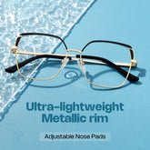 Shayla Square Black metal Glasses