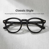 Frances Round Black acetate Glasses