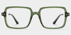 Asher Rectangle Green mixed Glasses