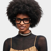 Neon Square Black acetate Glasses