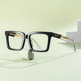Hattie Rectangle Black acetate Glasses