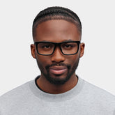 Ease Rectangle Black acetate Glasses