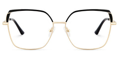 Shayla Square Black metal Glasses