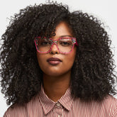 Zerica Square Rose Red acetate Glasses