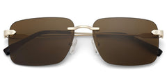 Rey Rectangle Gold Metal Glasses