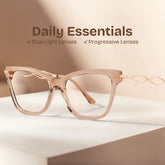 Mason Cat eye Beige mixed Glasses