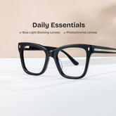 Rory Square Black acetate Glasses
