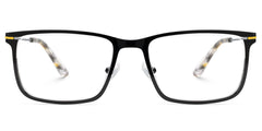 Roxana Rectangle Black metal Glasses