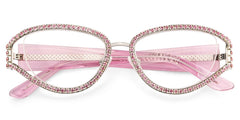 Star Cat eye Pink metal Glasses