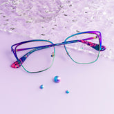 Winters Cat eye Iridescent metal Glasses