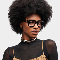 Caius Square Black acetate Glasses