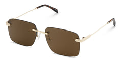 Rey Rectangle Gold Metal Glasses