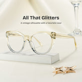 Kiera Cat eye Green acetate Glasses