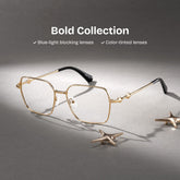 Kayla Geometric Gold metal Glasses