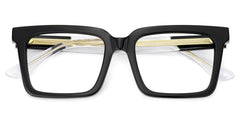 Hattie Rectangle Black acetate Glasses